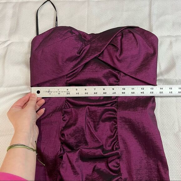 Xscape Metallic Magenta Strapless Mini Dress‎ - Picture 8 of 11